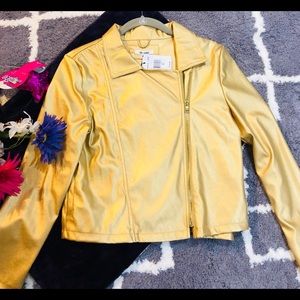 ob.sess Jackets & Coats - Girl gold metallic jacket XL faux leather ob.sess Jackets & Coats - Girl gold metallic jacket XL faux leather